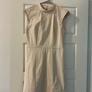 Anthropologie Ivory Sleeveless Mock-Neck Shift